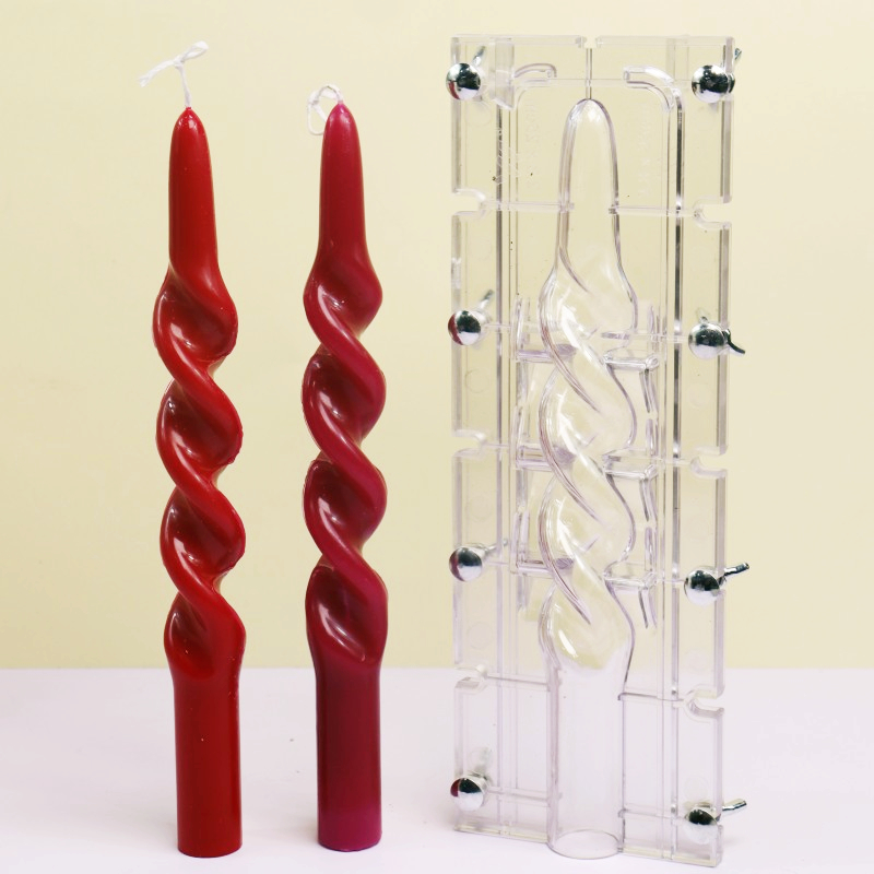 Candle Supplies Kit - Twisted Stripe Column Acrylic Candle Mold