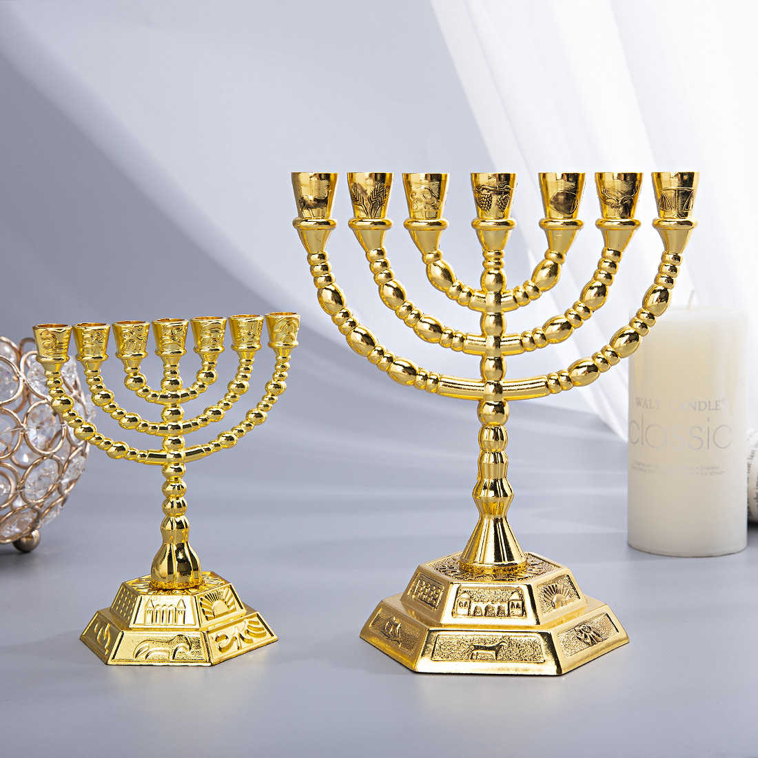 Candle Holder Supplies - 7 Branch Menorah Jewish Home Decor