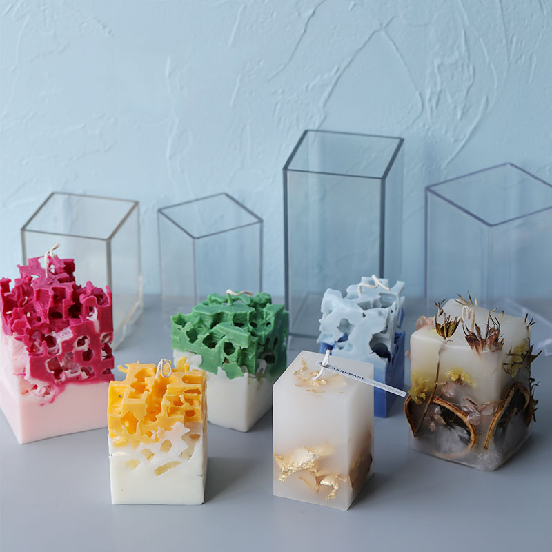 Candle Supplies Kit - 3D Square Rectangle Column Candle Mold