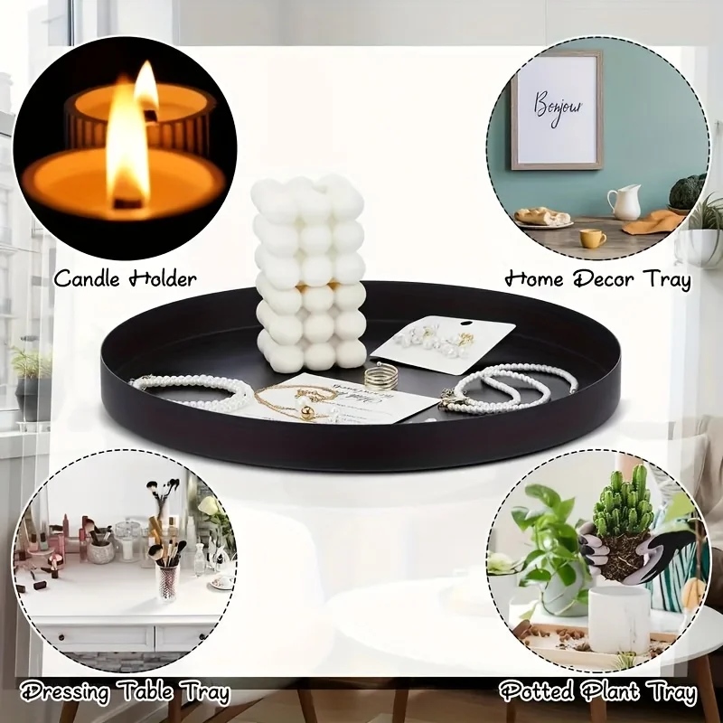 1Pc Modern black circular ABS  - огляд і ціна Candle Holder Supplies