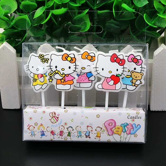 5pcs/Set Kawaii HelloKitty Han - огляд і ціна Candle Supplies Kit