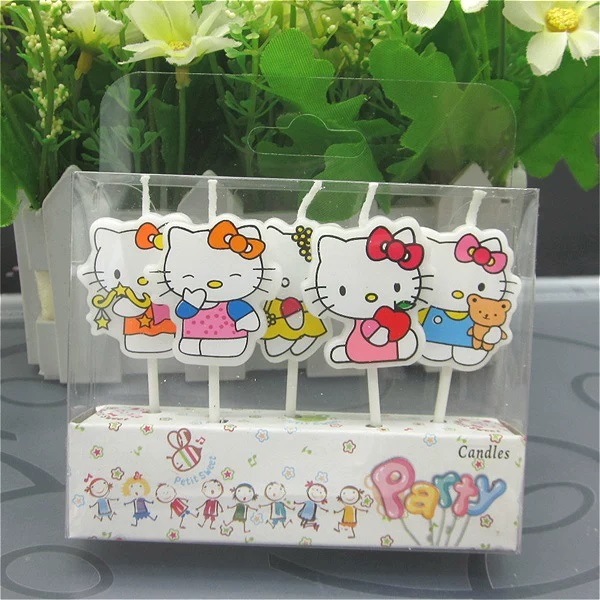 5pcs/Set Kawaii HelloKitty Han - огляд і ціна Candle Supplies Kit