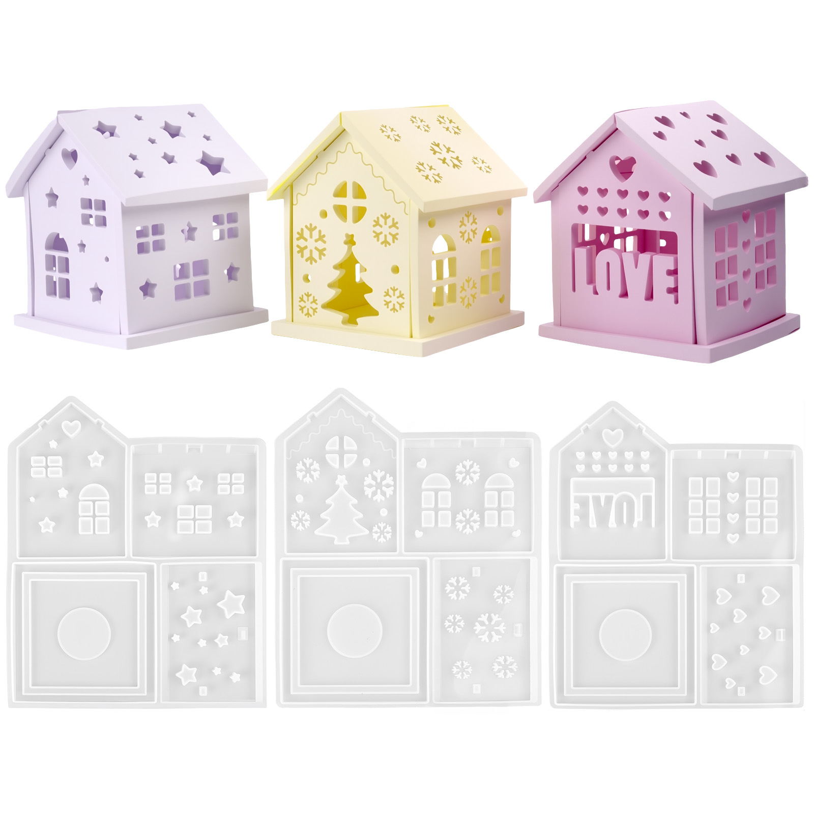 3D House Silicone Mold DIY Chr - огляд і ціна Candle Holder Supplies