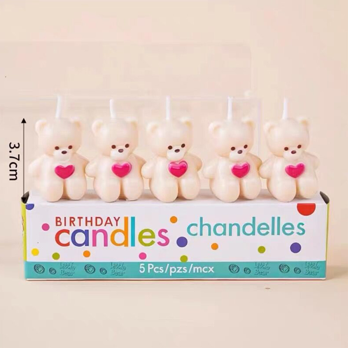 5pcs Cartoon Hug Bear Candle S - огляд і ціна Candle Supplies Kit