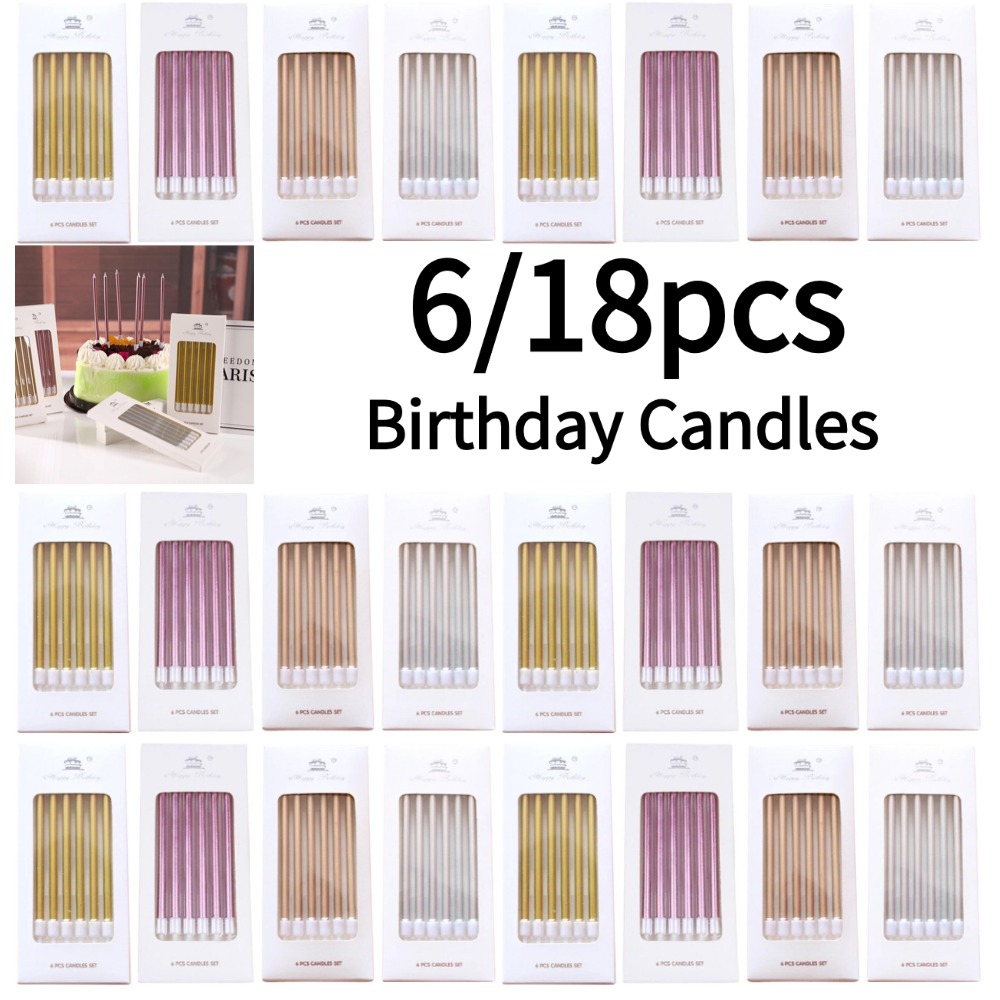 6/18pcs Metal Gold Silver Birt - огляд і ціна Candle Supplies Usa