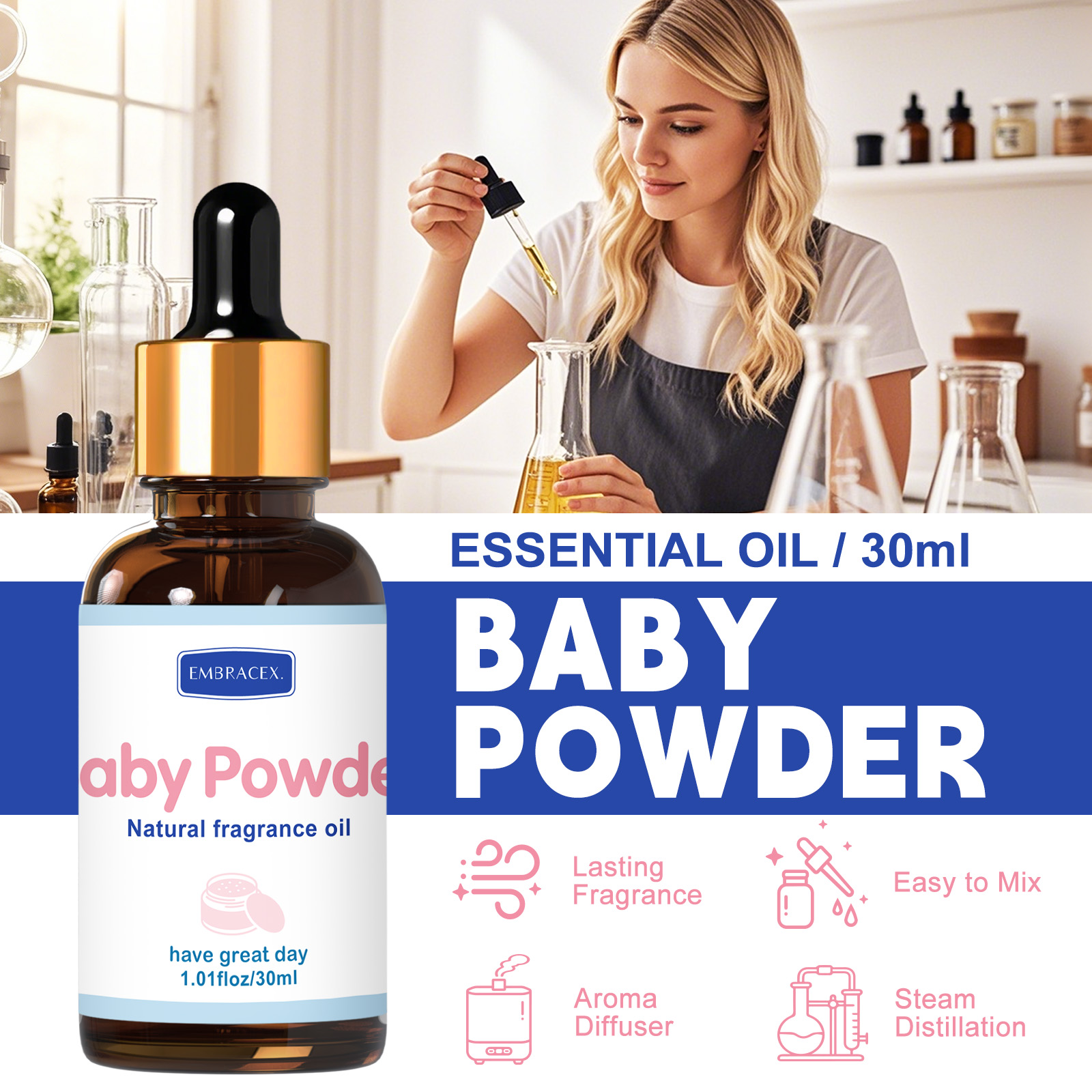 30ml Baby Powder Essential Oil - огляд і ціна Candle Supplies Essential Oils