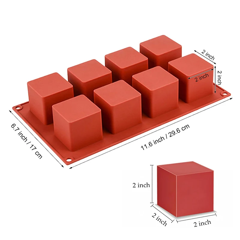8 Cavity Square Mousse Cake Mo - огляд і ціна Candle Supplies Eu