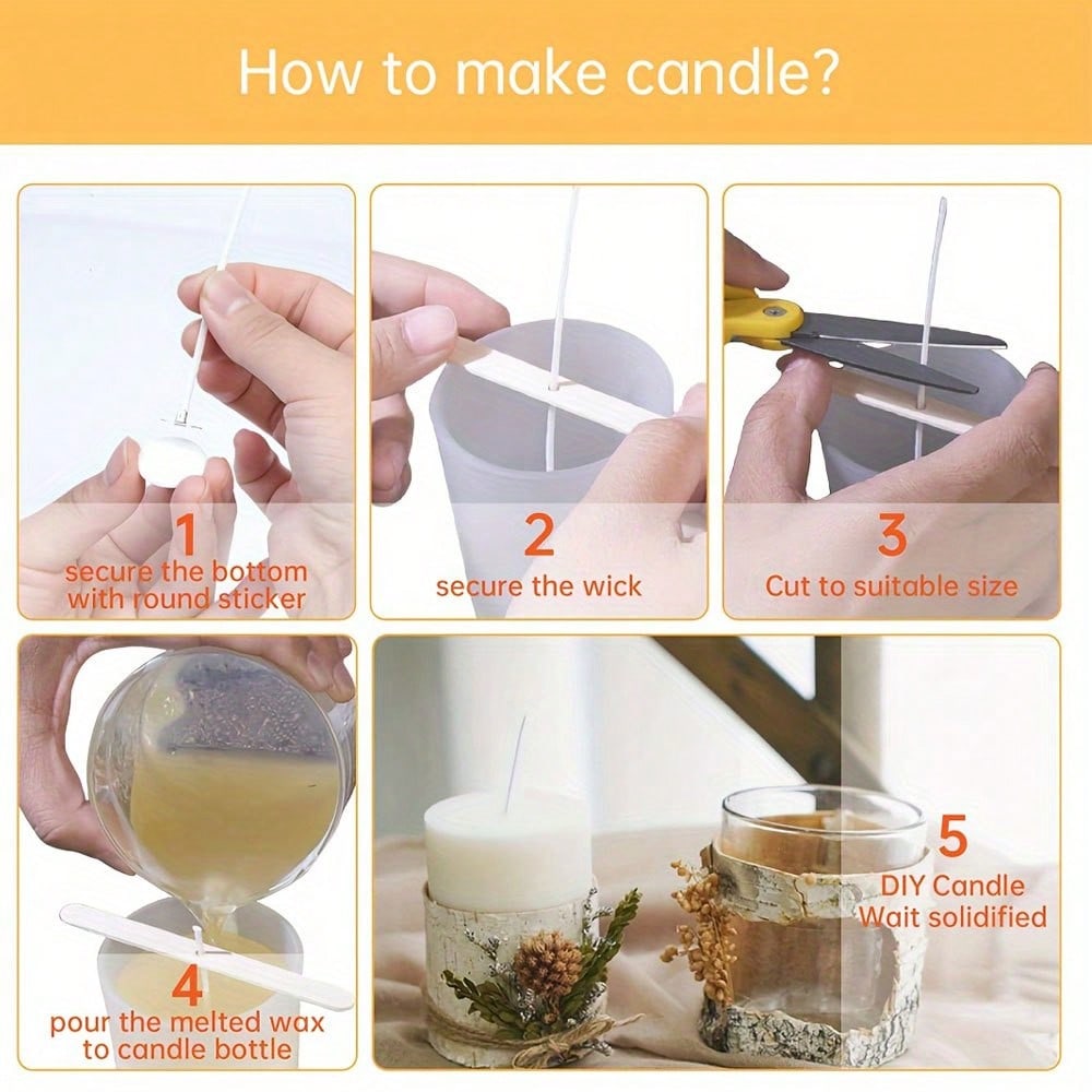 5/10/20/30/50pcs Wooden Candle - огляд і ціна Candle Supplies Kit