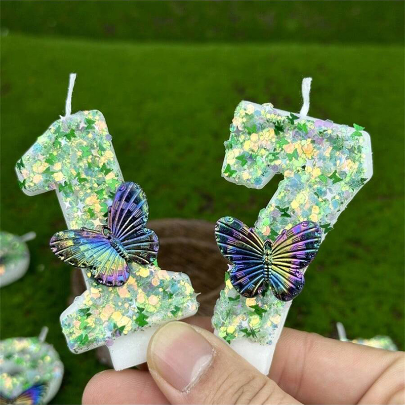 1Pc Green Sequins Number 0-9 B - огляд і ціна Candle Supplies Usa