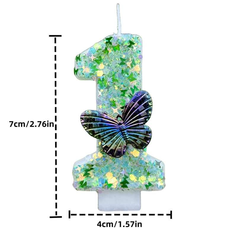 1Pc Green Sequins Number 0-9 B - огляд і ціна Candle Supplies Usa